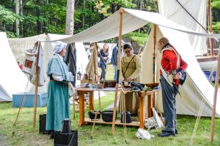 Reenactors demonstrating what life was like at the Festival at Fort Willow